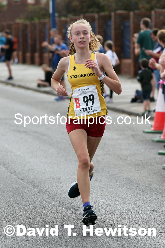 Girls under-15s 2021 Northern 6 and 4 Stage and Young Athletes Road Relays, Redcar. Photo: David T. Hewitson/Sports for All Pics